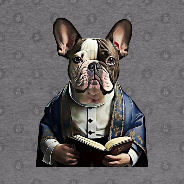 Reverend French Bulldog Pastor Frenchie by Unboxed Mind of J.A.Y LLC 